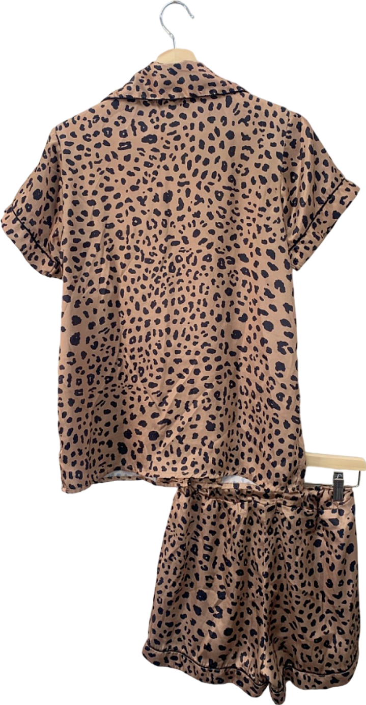 PrettyLittleThing Pink Leopard Print Pyjama Set XS