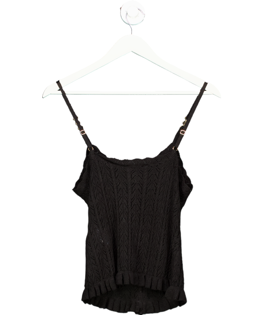Holland Cooper Black Pointelle Cami Top UK XS