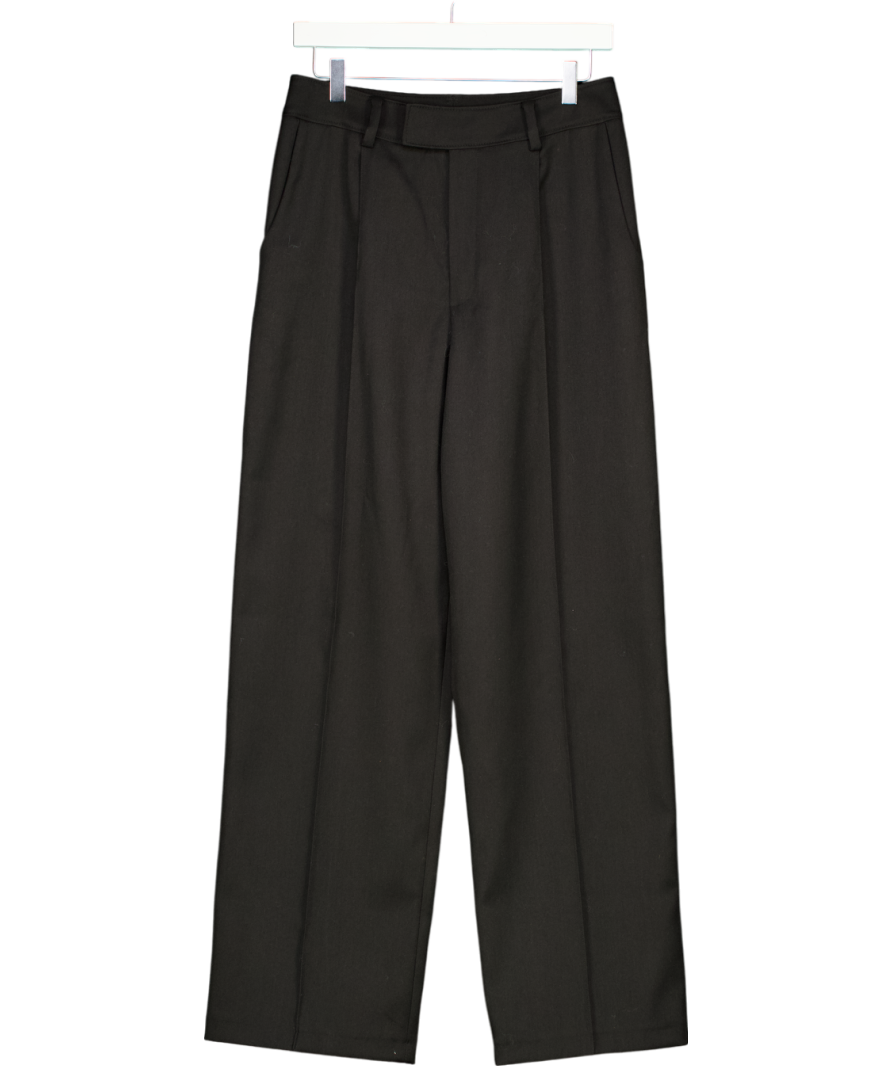 House of CB Black Hayden Wide Leg High Waist Tailored Trousers UK S