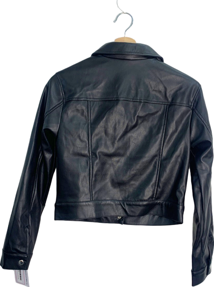 Fashion Nova Black Faux Leather Jacket XS