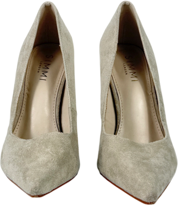 SIMMI Nude Oatmeal Suede Court Shoes UK 6 EU 39