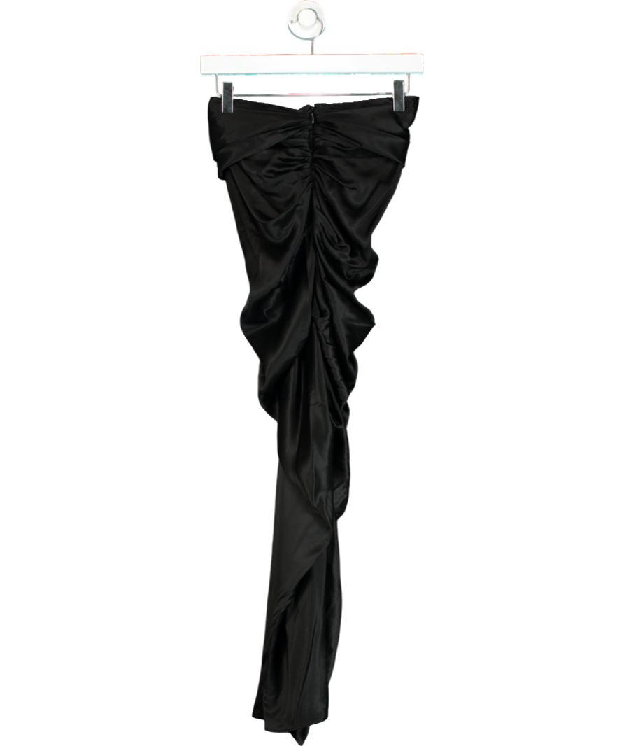 LilySilk Black Malus Draped Front Knot Skirt UK 8