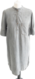 Oliver Bonas Grey Chambray Shirt Mini Dress UK 12