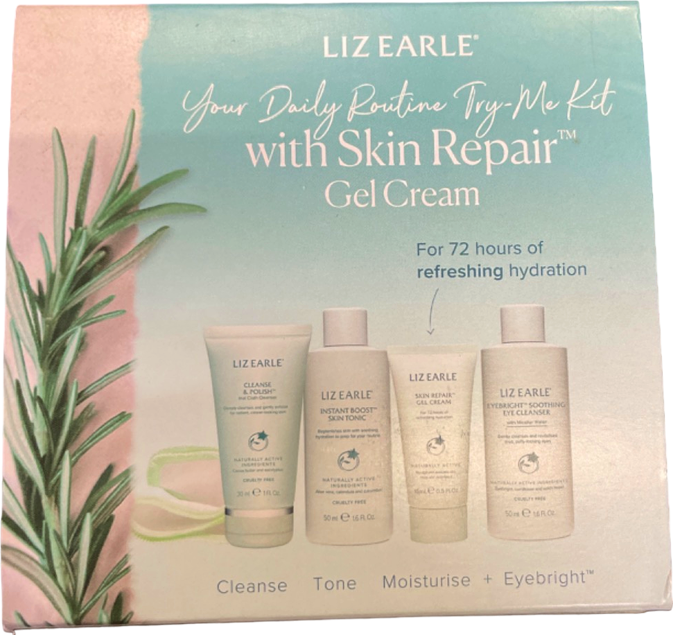 Liz Earle "Your Daily Routine" 4-piece gift set with Skin Repair Gel Cream
