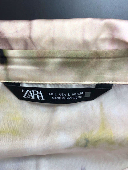 Zara Multicolour Tie-Dye Button-Up Blouse UK L