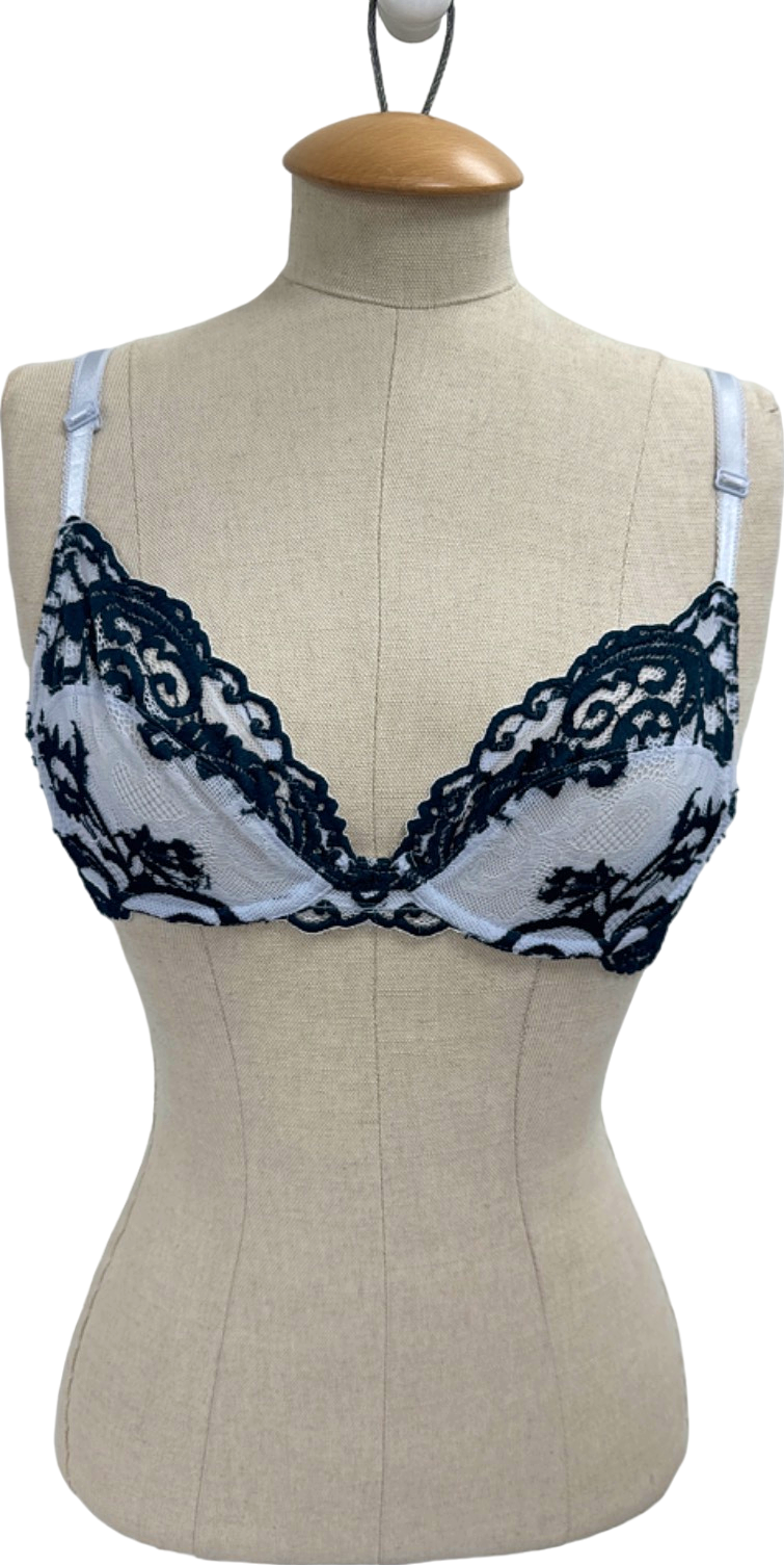 Wacoal Light Blue/Black Embrace Lace Underwire Bra 32B