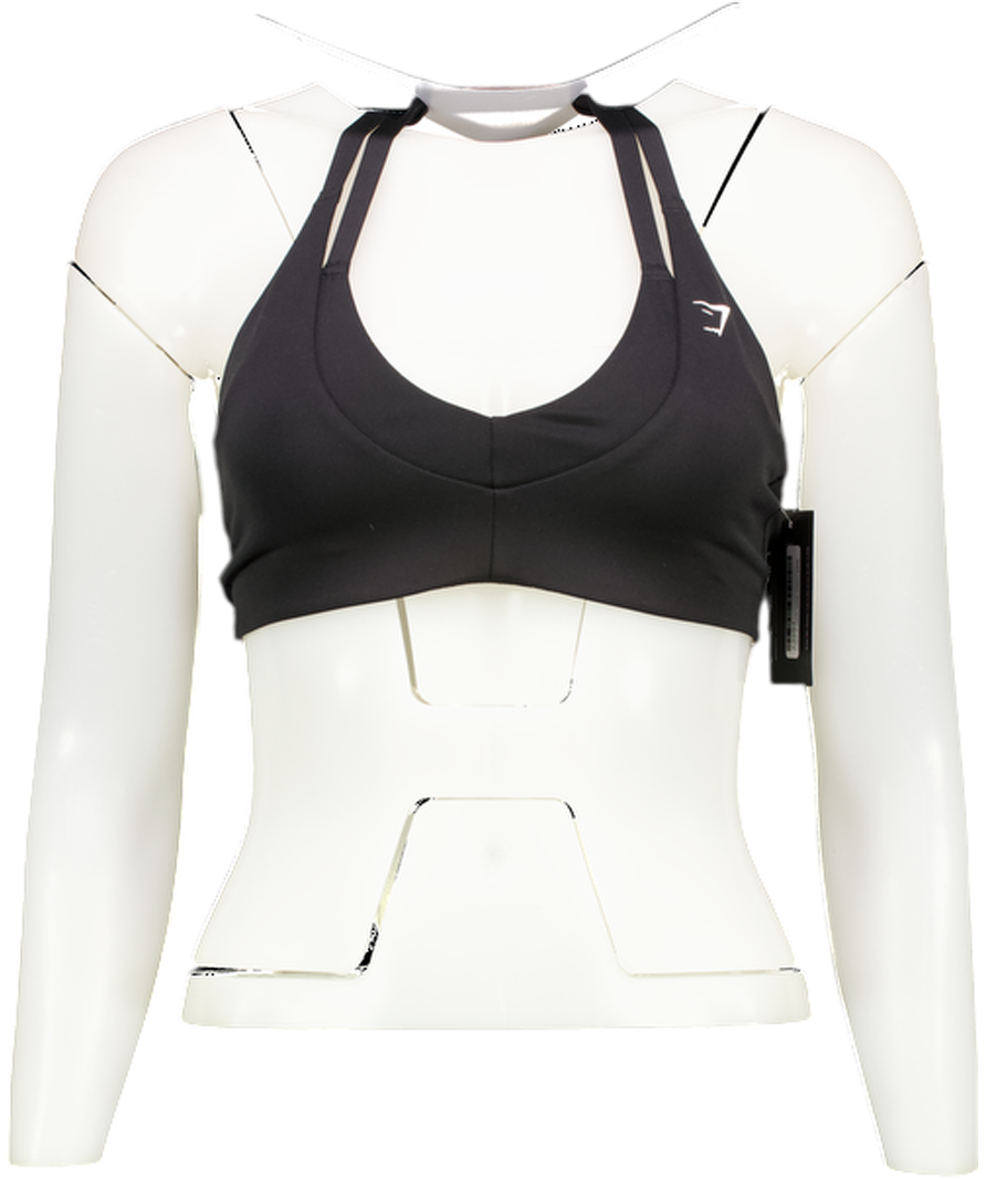 gymshark Black Reps T Back Sports Bra UK S