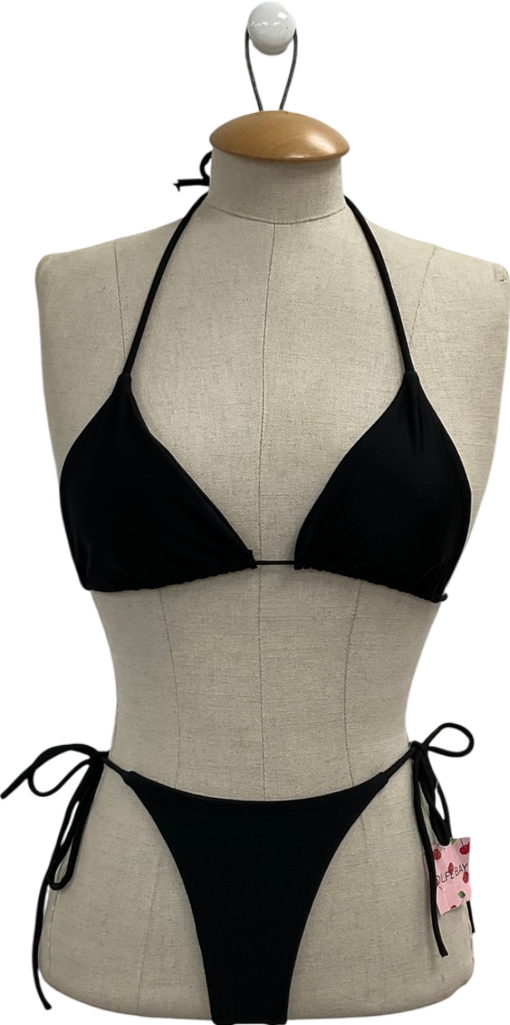 wolfe bay Black Thong Bottom Bikini UK M