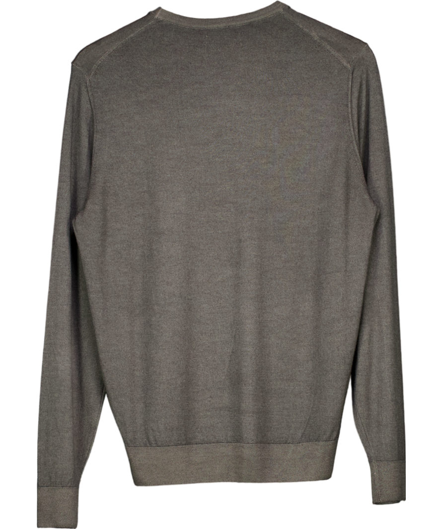 Faconeri Green Round-neck Ultrafine Cashmere Jumper UK M