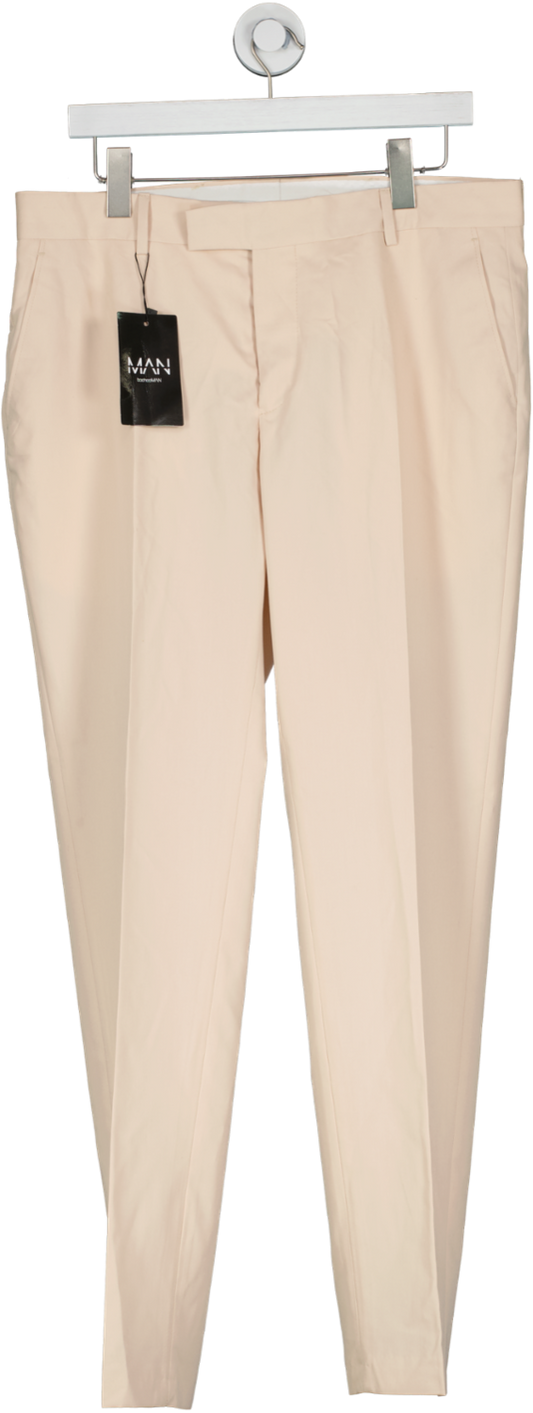 boohooMan Beige Slim Fit Suit Trouser W34