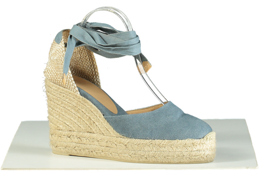 Castaner Blue Carina Espadrille Wedges UK 7