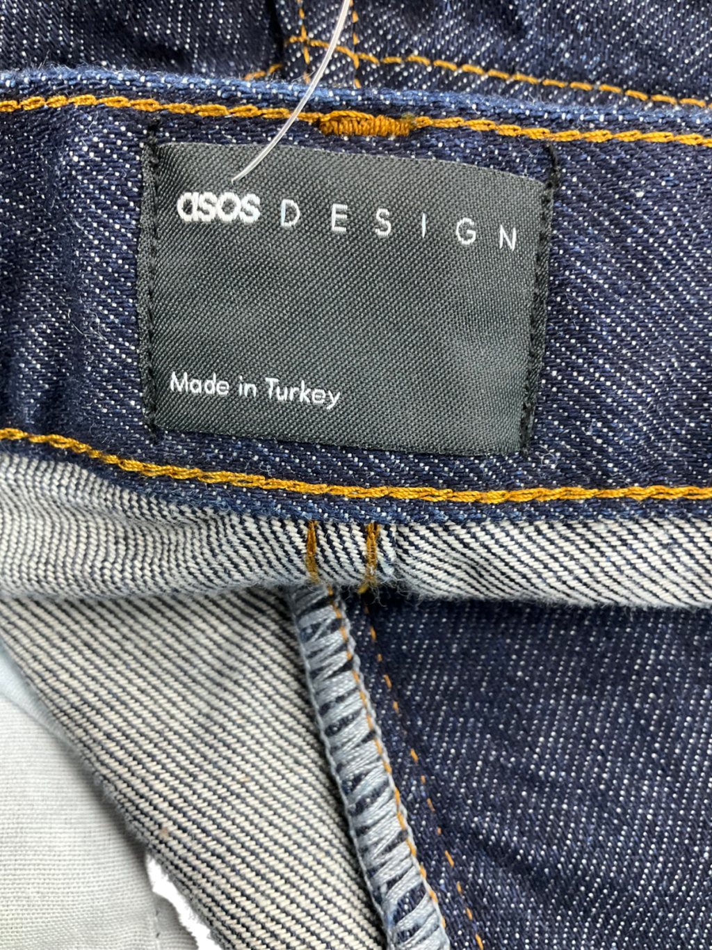 ASOS Blue Turn Up Jeans With Contrast Stitch In Indigo W30