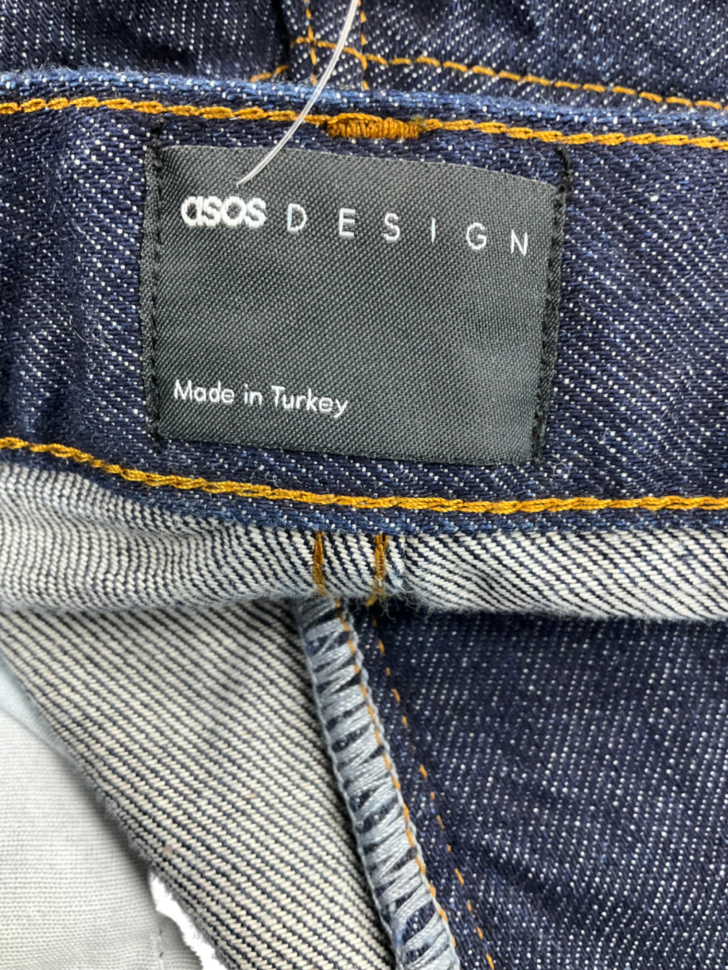 ASOS Blue Turn Up Jeans With Contrast Stitch In Indigo W30