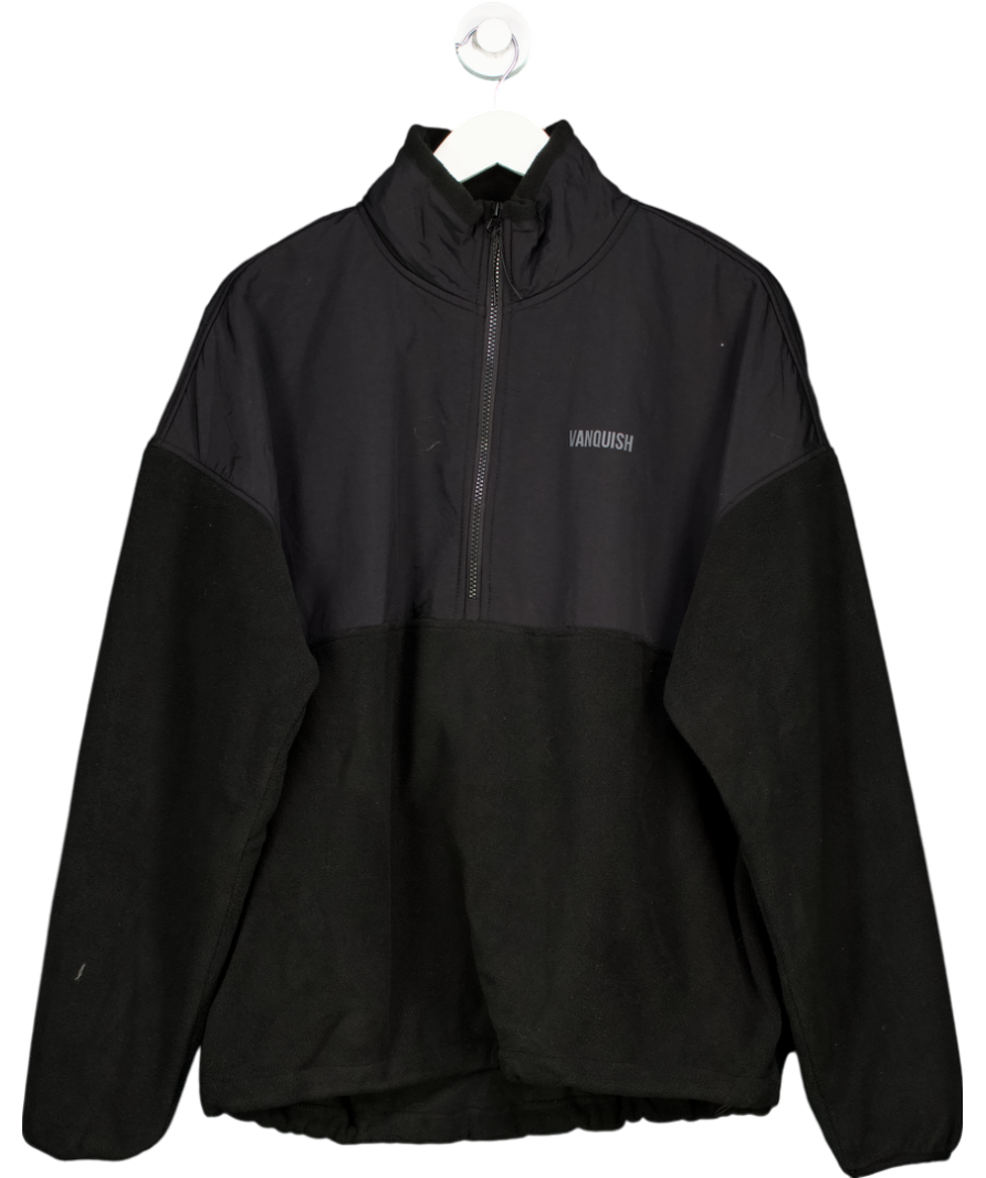 Vanquish Black 1/4 Zip Fleece And Shell Sweater UK M