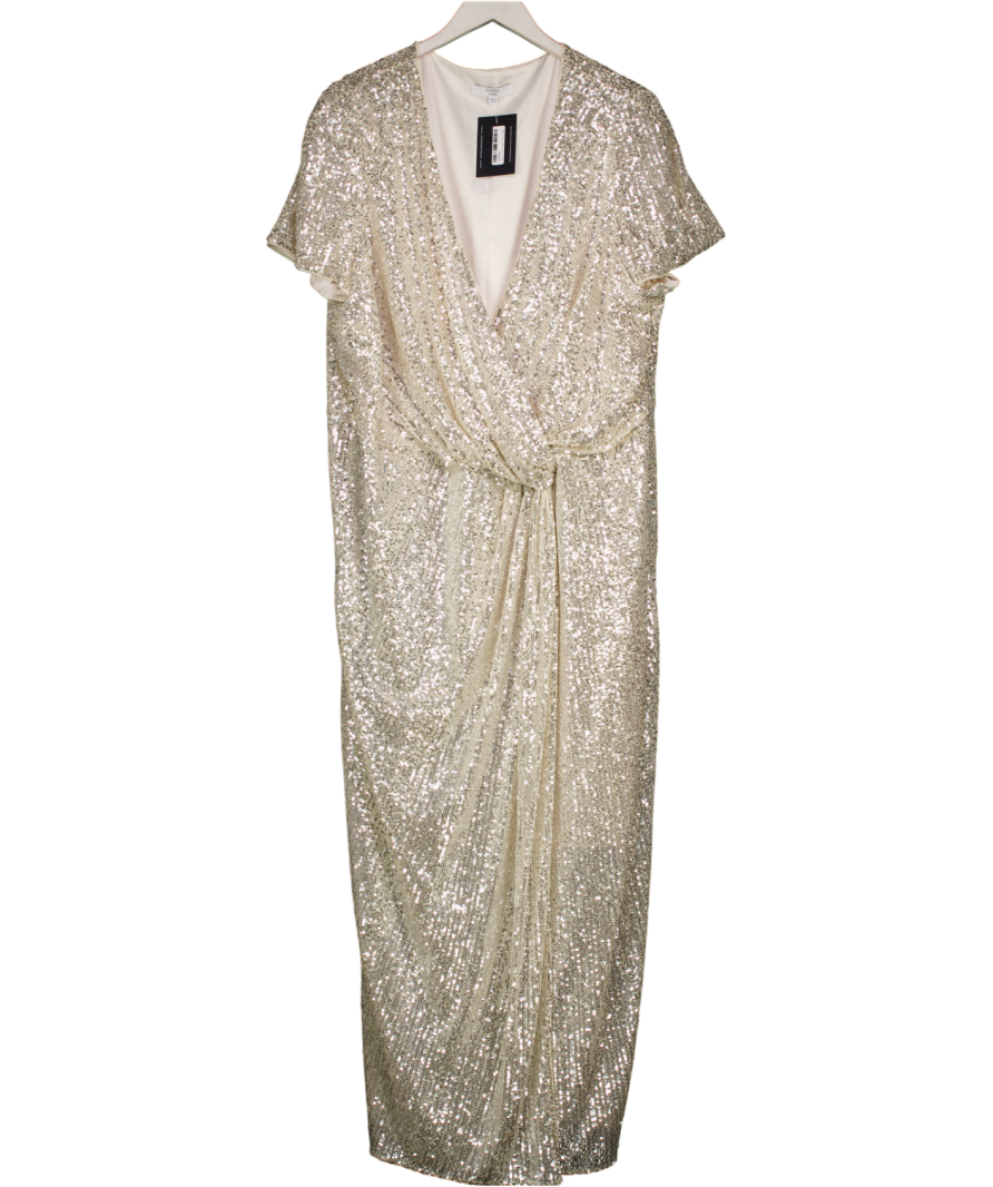 Joanna Hope Metallic Sequin Twist Front Dress UK 30