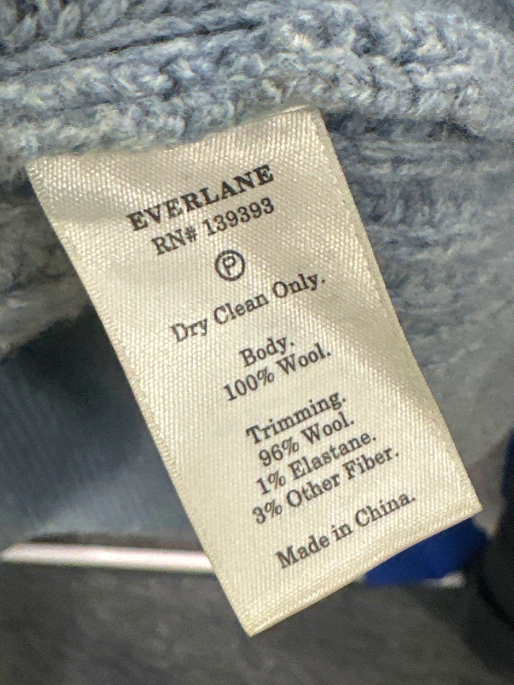 Everlane Blue Half-Zip Jumper UK XS