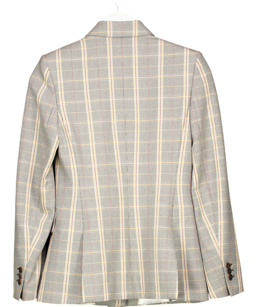 Maje Grey Checked Suit Jacket UK 8