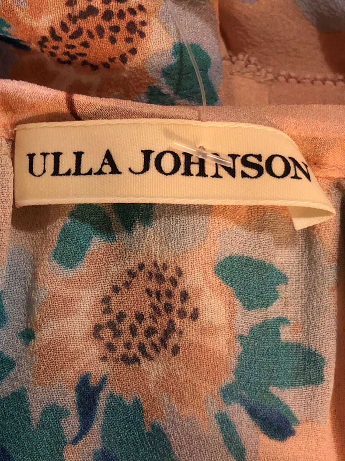 Ulla Johnson Peach Floral Maxi Dress UK 10