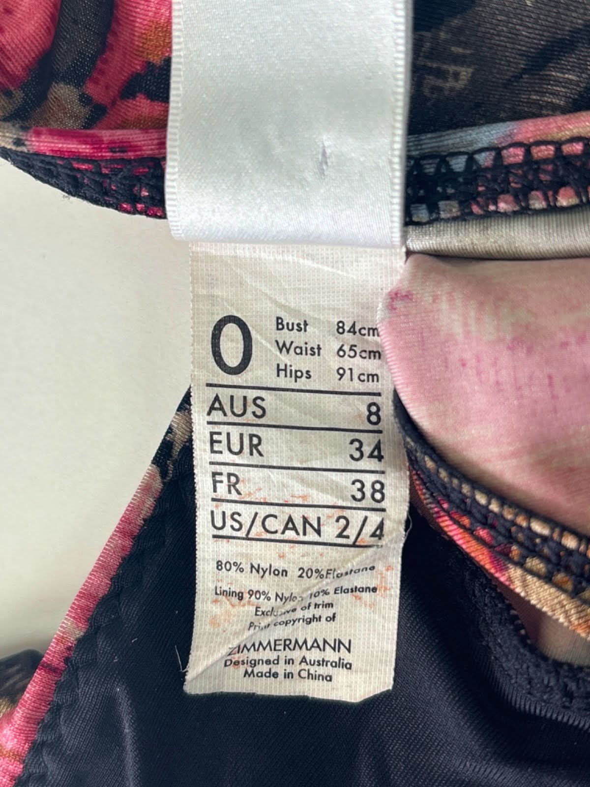 Zimmermann Multicolour Floral Bikini Set Size UK 6
