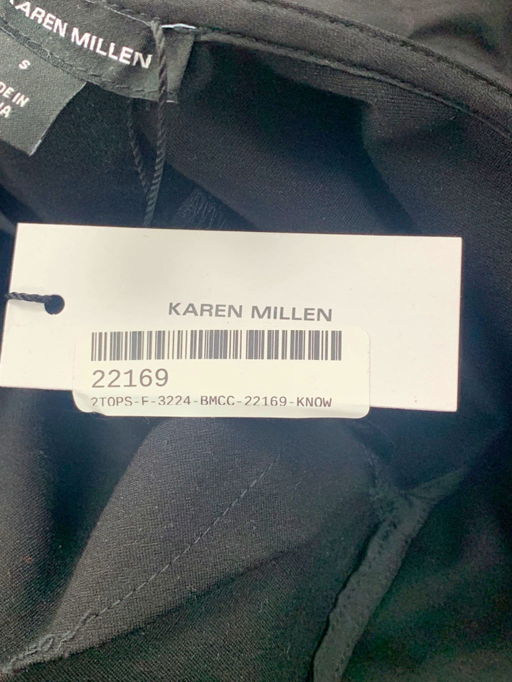 Karen Millen Black Cotton Ruffle Detail Bodysuit UK S