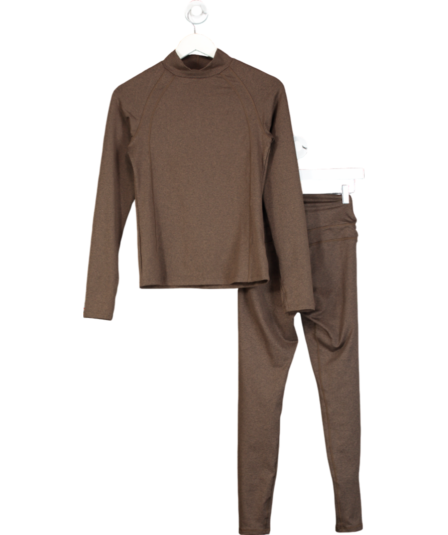 Varley Brown Always Warm Base Layer Legging And Top UK S