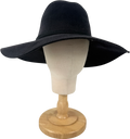 ZARA Black Wide Brim Fedora Classic Hat UK M