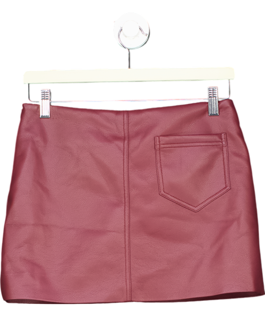 The Couture Club Red Faux Leather Skirt UK 6
