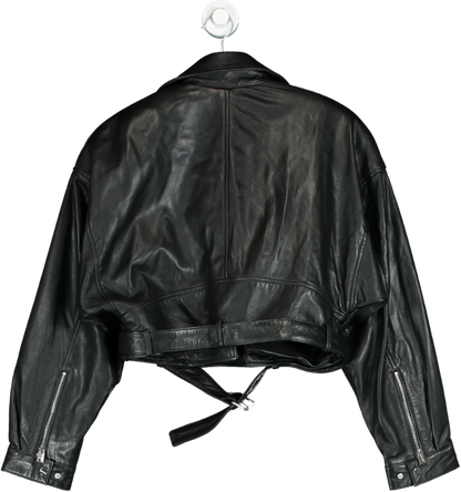 LAMARQUE Black Dylan Leather Biker Jacket UK M