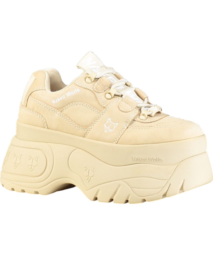 Naked Wolfe Beige Sinner Low-top 70mm Sneakers UK 4 EU 37 👠