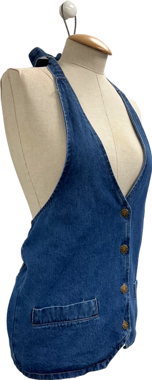 Lioness Blue Denim Halter Vest UK XS