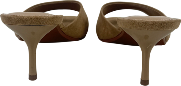 River Island Beige Suede Slip On Kitten Heel Mules UK 7 EU 40