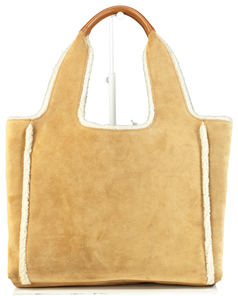 Hogan Tan H-bag suede tote bag