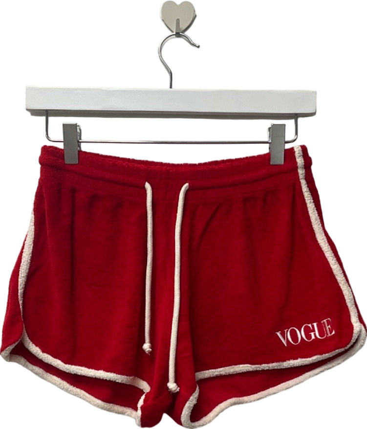 British Vogue Red Terry Shorts UK S