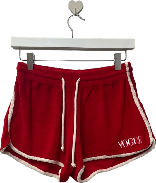 British Vogue Red Terry Shorts UK S