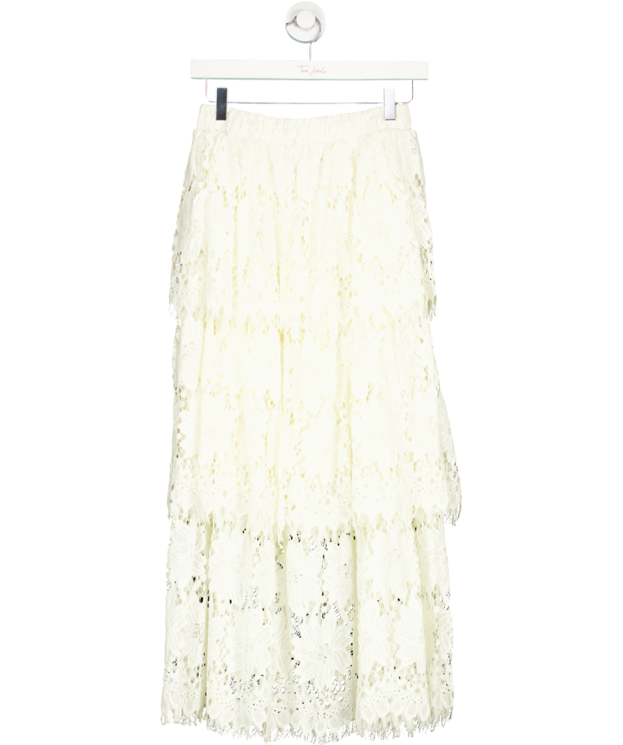 Next Cream Layered Lace Skirt UK 8