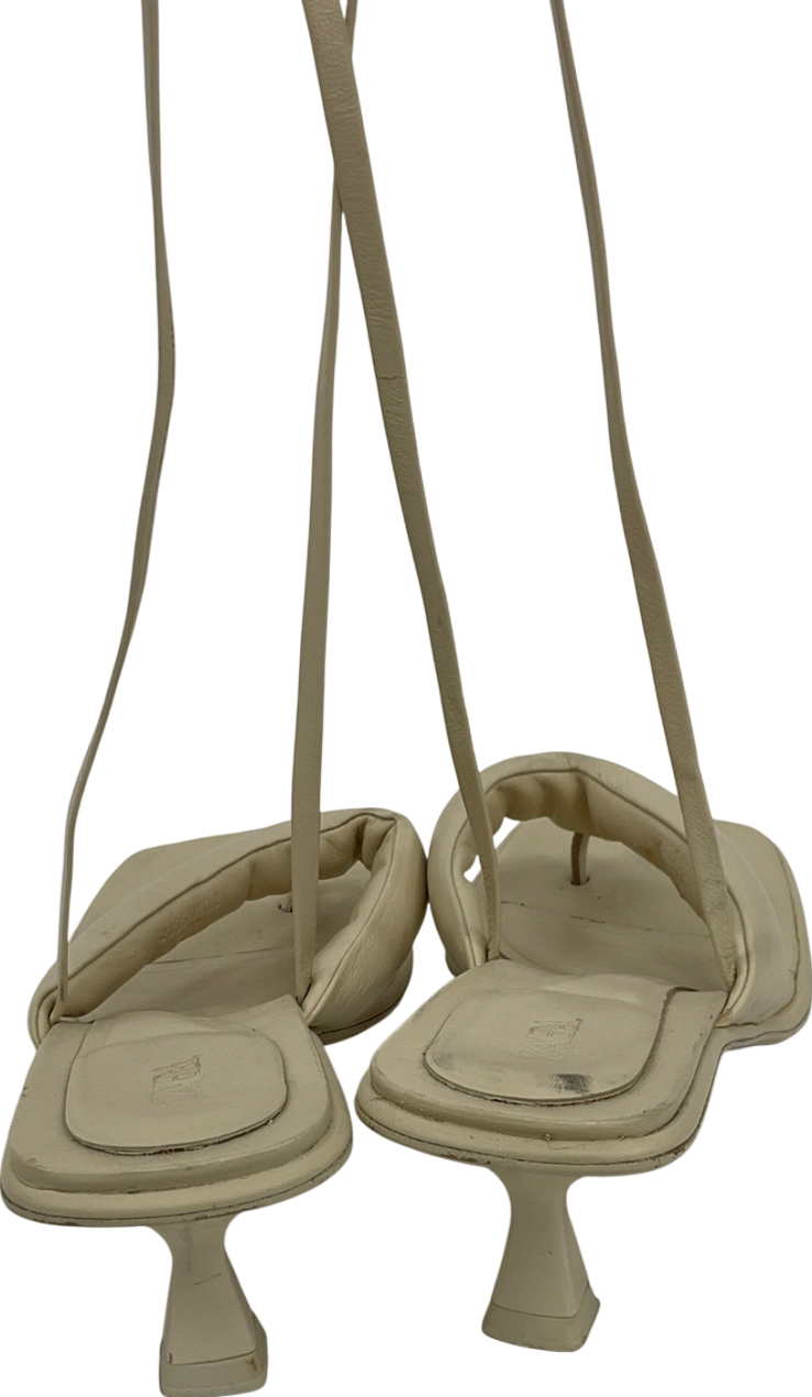 ZARA Cream Lace Up Sandals UK 5 EU 38 👠