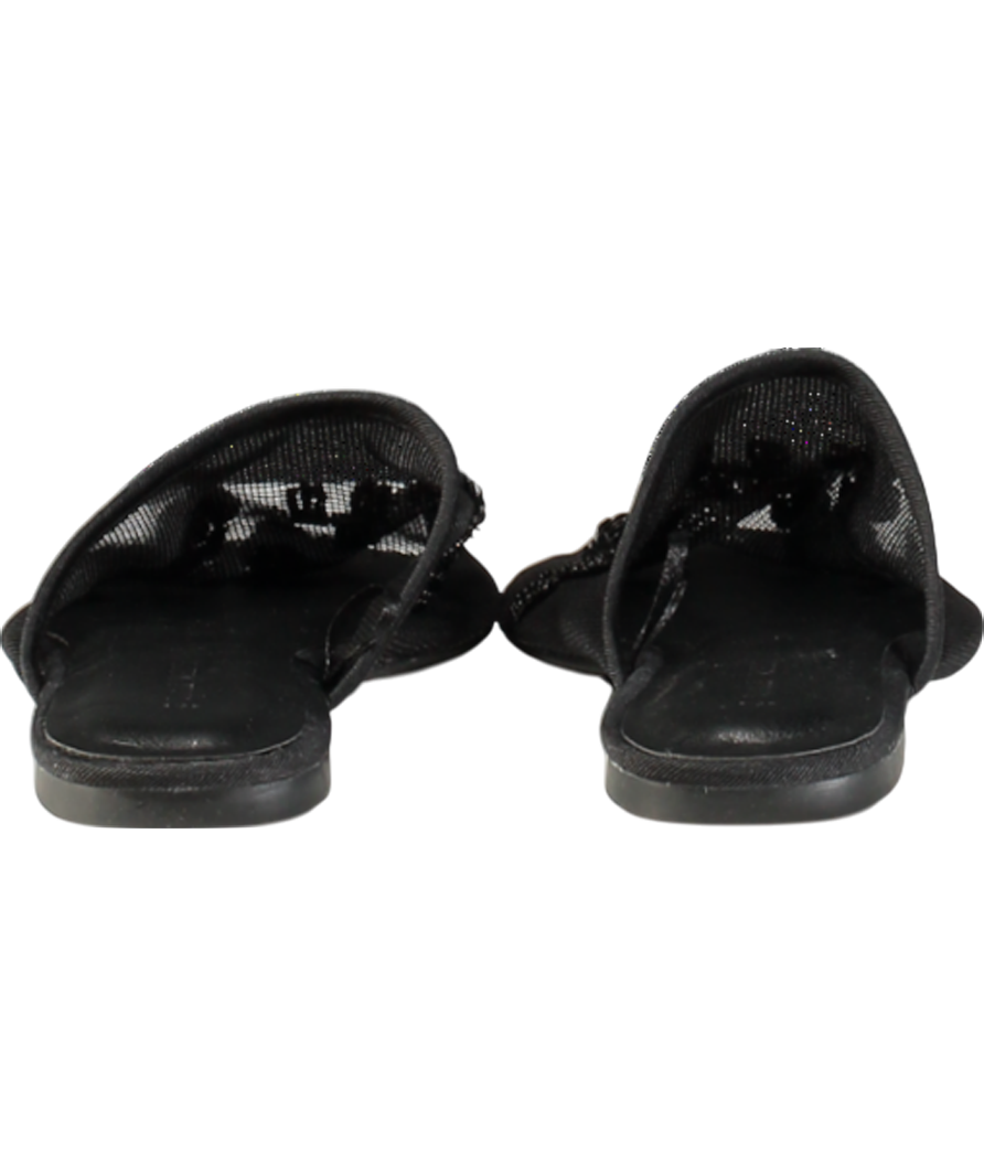 Urban Outfitters Black Embellished Mesh Flat Mules UK 6 EU 39 👠