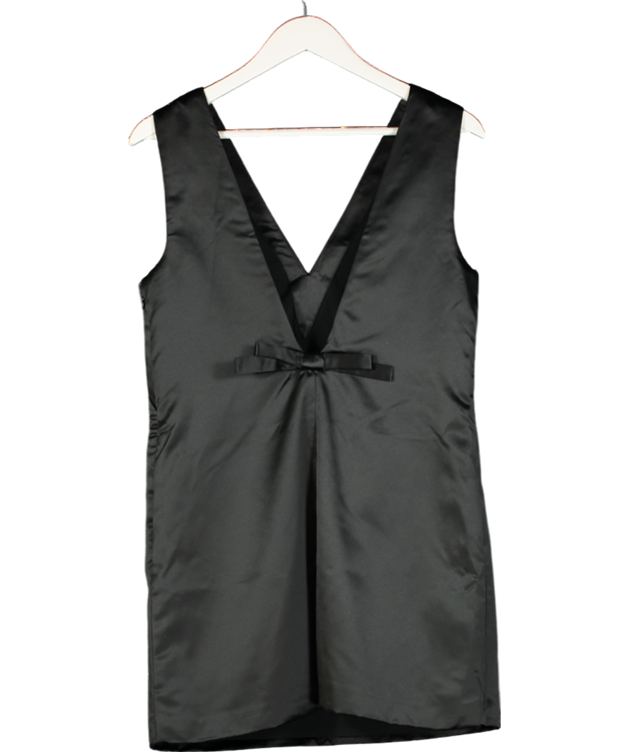 Abercrombie & Fitch Black Plunge Bow Back Mini Dress UK S