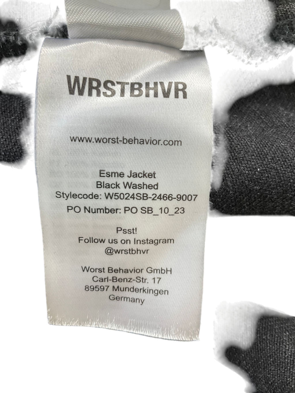 WRSTBHVR Black Frank Denim Jacket UK M