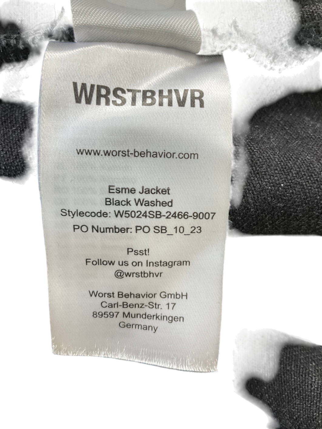 WRSTBHVR Black Frank Denim Jacket UK M