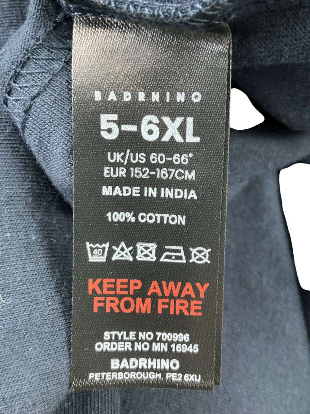 Badrhino Blue Big & Tall Core Long Sleeve T Shirt UK XXXL