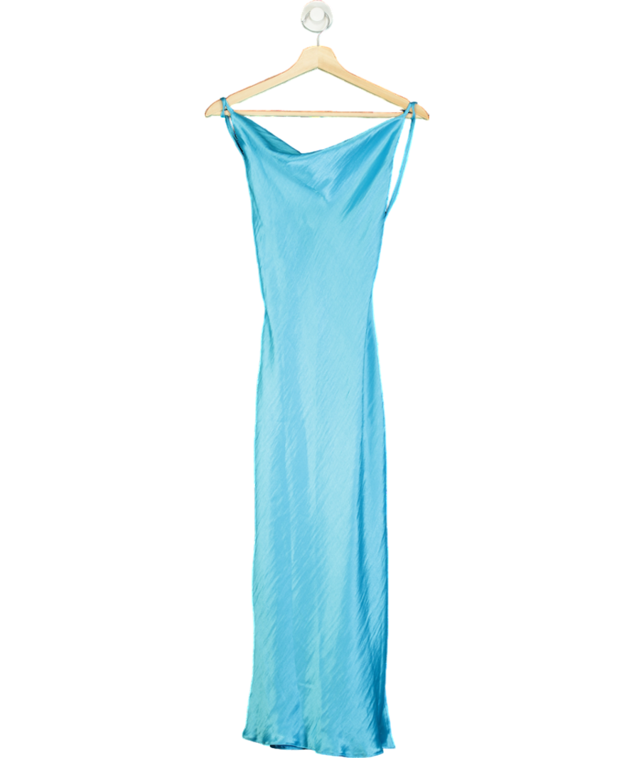 ASOS Blue Strappy Cowl Neck Maxi Dress UK 8