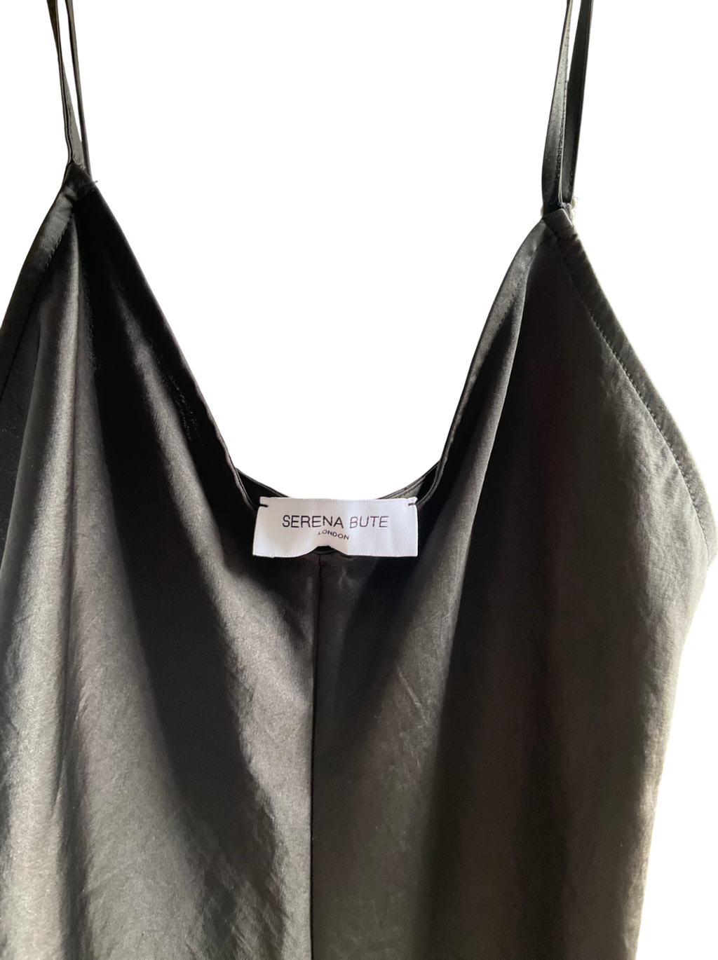 Serena Bute Grey Satin Maxi  Slip Dress Charcoal UK 8