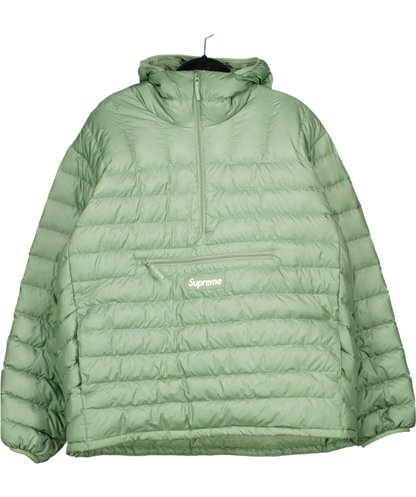 Supreme Green Micro Down Half Zip Hooded Pullover UK XL