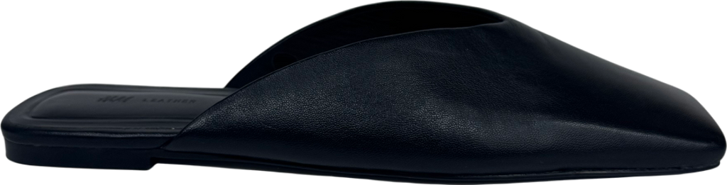 H&M Black Leather Mules UK 5 EU 38 👠