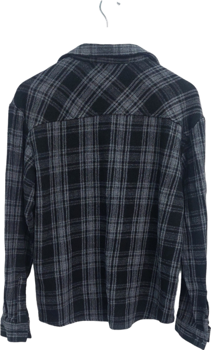 boohooMan Black Checked Flannel Shirt UK S