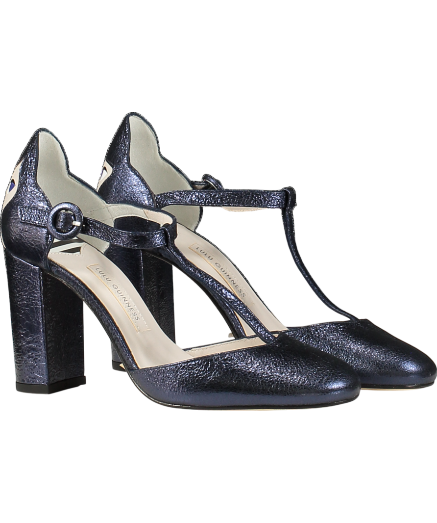 lulu guinness Midnight Blue Sparkle Heels UK 5 EU 38 👠