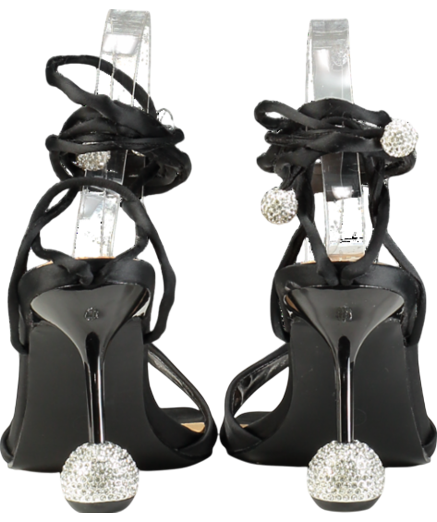 Karen Millen Black Crystal Ball Strappy Heel UK 3 EU 36 👠