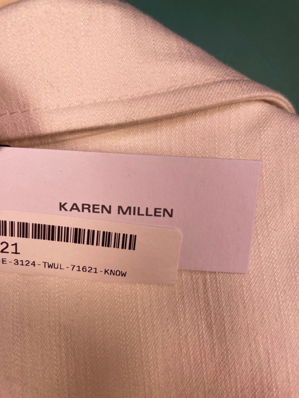 Karen Millen Ivory Tailored Denim Belted Shirt Wide Leg Jumpsuit UK 10