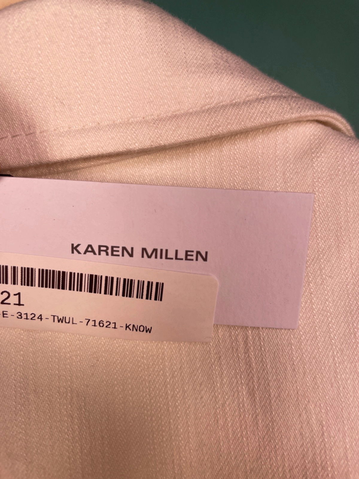 Karen Millen Ivory Tailored Denim Belted Shirt Wide Leg Jumpsuit UK 10